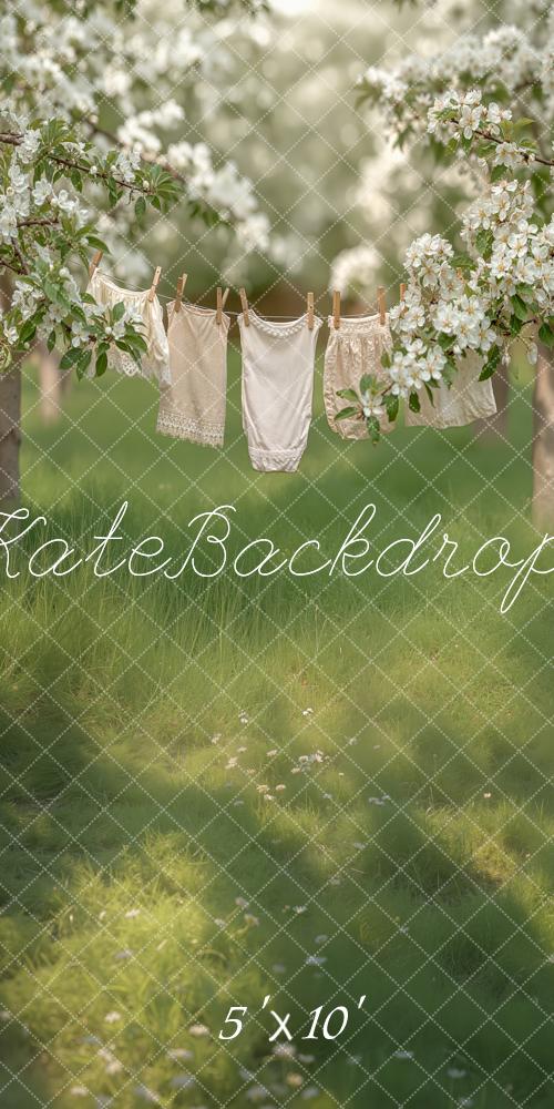 Kate Sweep Blossom Tree Branches Clothesline Meadow Backdrop Designed by Chain Photography