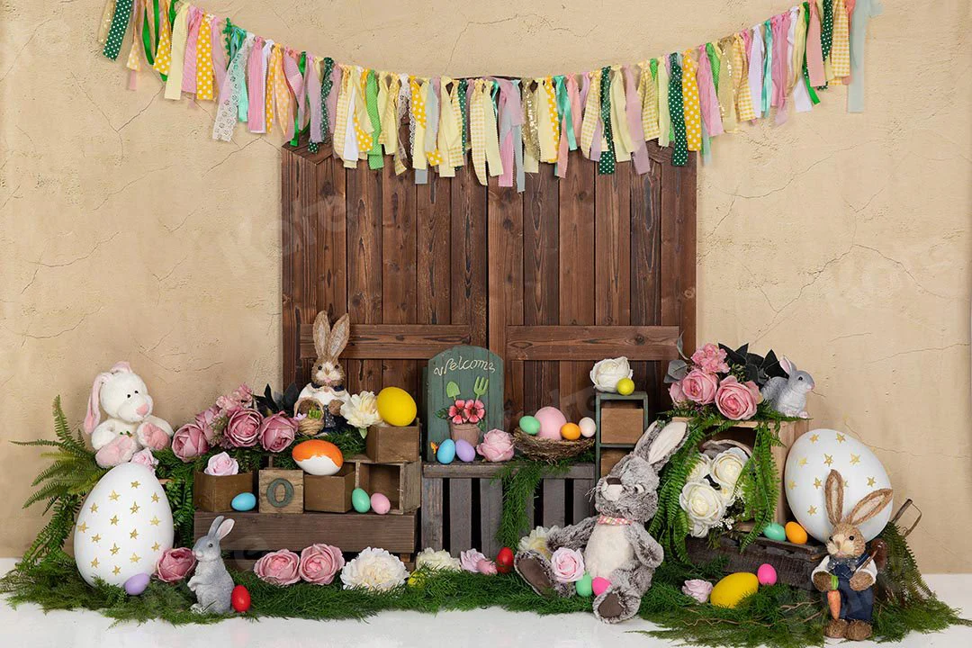 Kate Easter Eggs Bunny Rabbits Door Backdrop Designed by Emetselch - Image 2