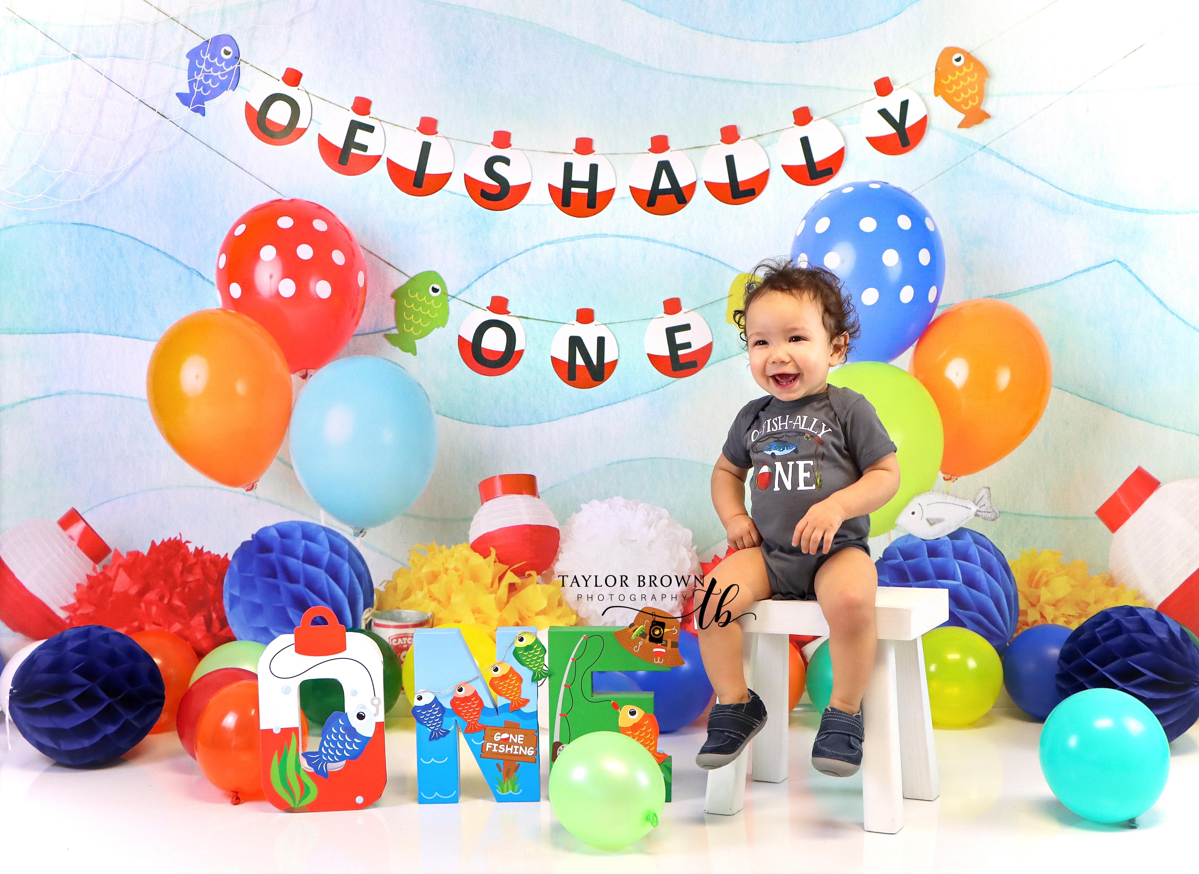 Kate Fishing 1st Birthday Backdrop Designed by Mandy Ringe Photography