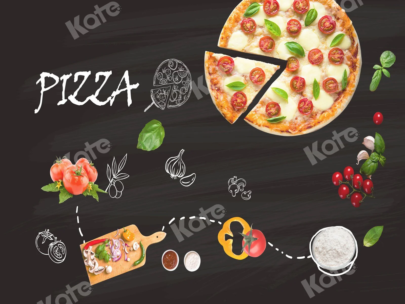 Kate Italian Pizza Backdrop for Photography
