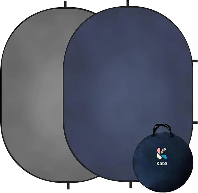 Kate Abstract Blue/Gray Pop-up Collapsible Backdrop Photography 5X6.5ft(1.5x2m)