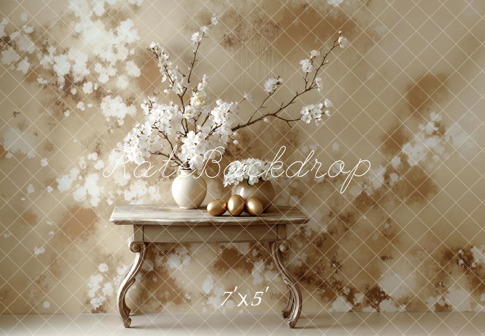 Kate Abstract Floral Beige Backdrop Designed by Mini MakeBelieve