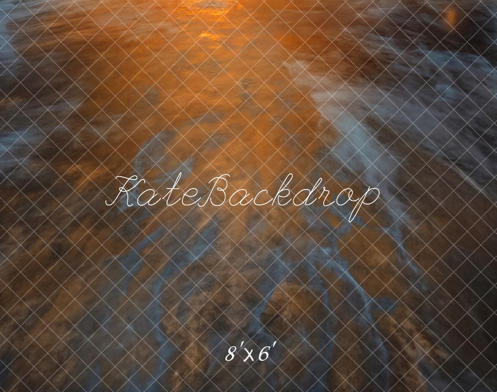 Kate Abstract Orange Blue Texture Fleece Backdrop Designed by Emetselch