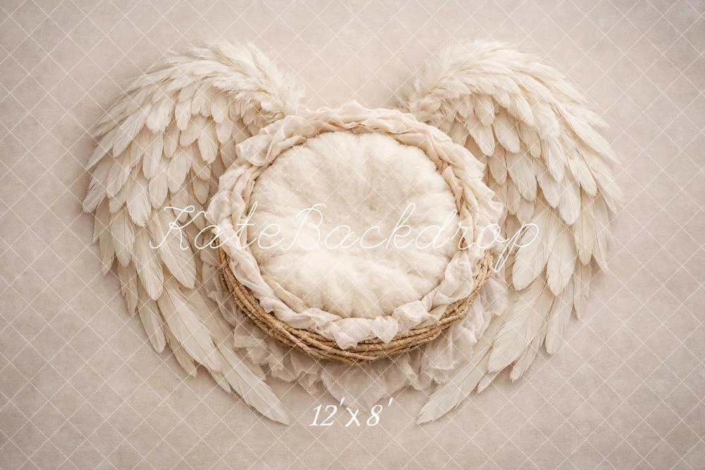 Kate Angel Wings Basket Neutral Fleece Backdrop Designed by Vertigo Productions - Image 4