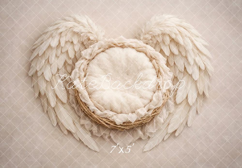 Kate Angel Wings Fluffy Nest Beige Backdrop Designed by Vertigo Productions