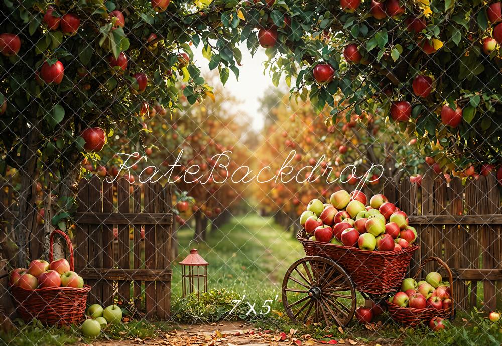 Kate Autumn Apple Orchard Cart Harvest Backdrop Designed by Emetselch