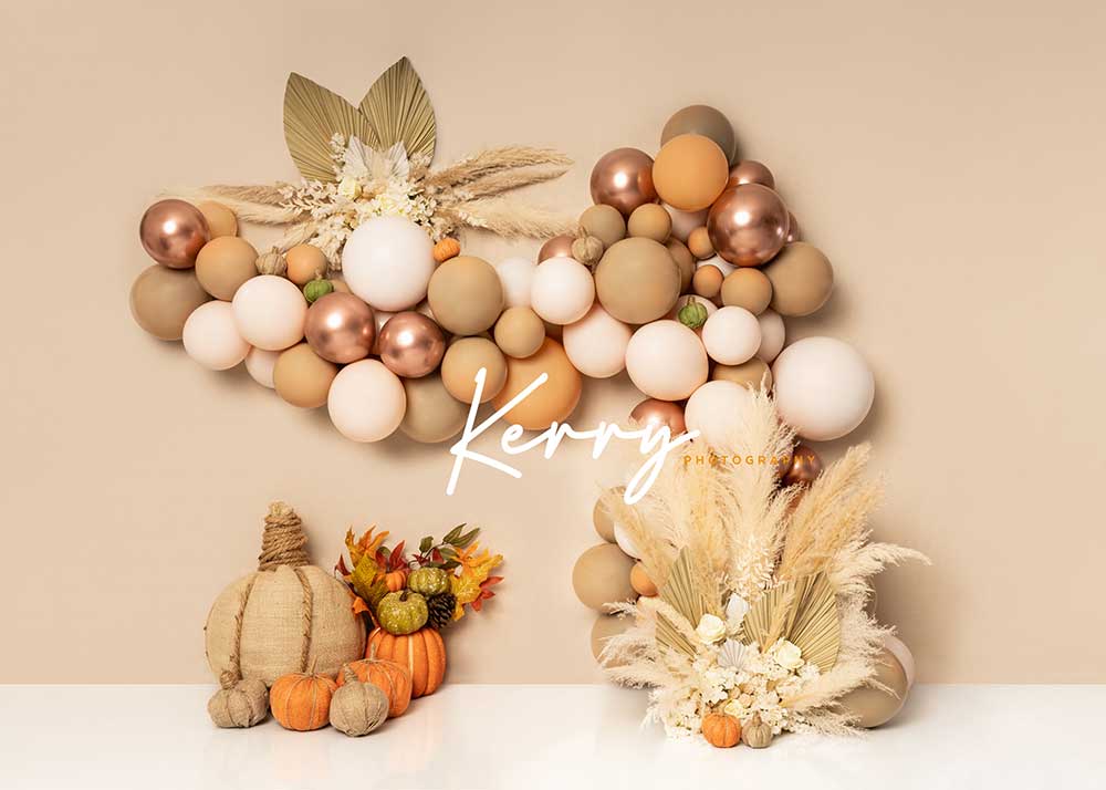 Kate Autumn Boho Pumpkins Backdrop Backdrop Designed by Kerry Anderson