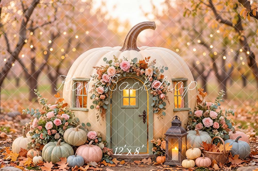 Kate Autumn Pumpkin House Flowers Lantern Backdrop Designed by Patty Robert - Image 8