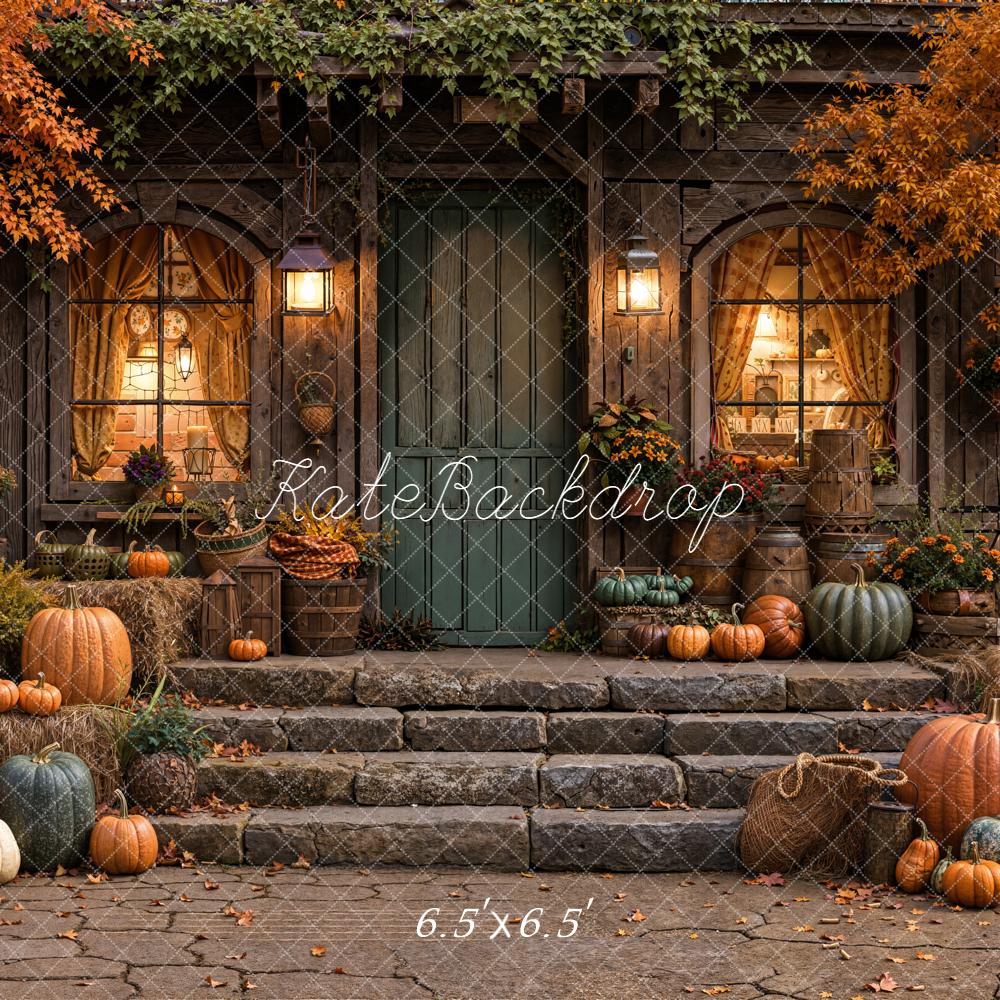 Kate Autumn Pumpkins House Backdrop Designed by Emetselch - Image 2