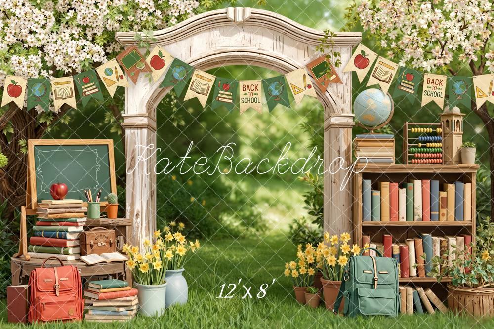 Kate Back to School Arch Books Fleece Backdrop Designed by Emetselch - Image 4