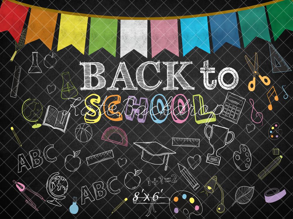 Kate Back to school Backdrop Blackboard Flag for Photography - Image 7