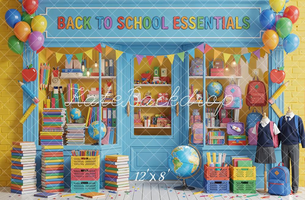 Kate Back To School Shop Books Balloons Uniforms Fleece Backdrop Designed by Emetselch - Image 4
