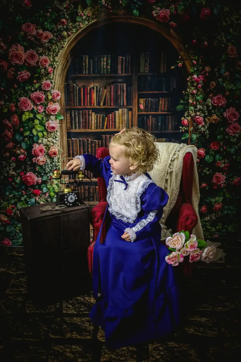 Kate Back To School Floral Arch Library Backdrop Designed by Emetselch