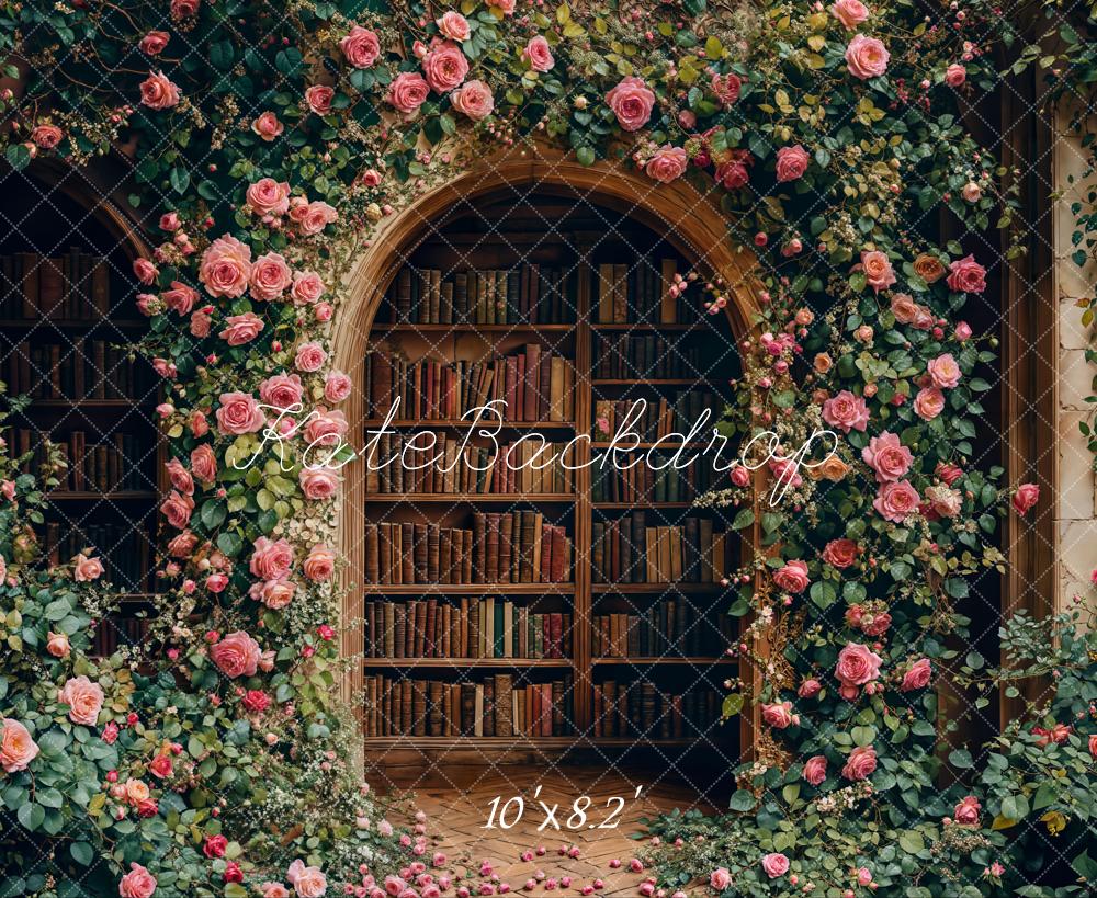 Kate Back To School Floral Arch Library Backdrop Designed by Emetselch - Image 7