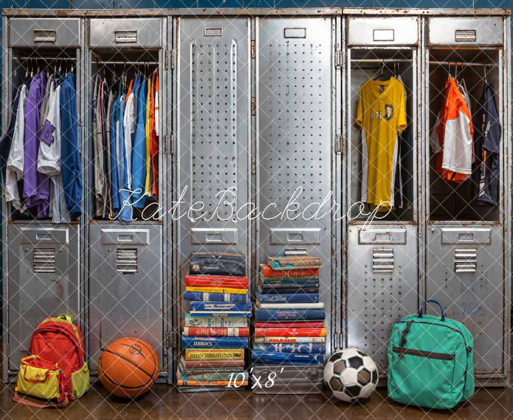 Kate Back To School Lockers Sportswear Fleece Backdrop Designed by Emetselch - Image 3