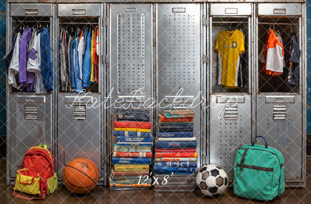 Kate Back To School Lockers Sportswear Fleece Backdrop Designed by Emetselch - Image 4