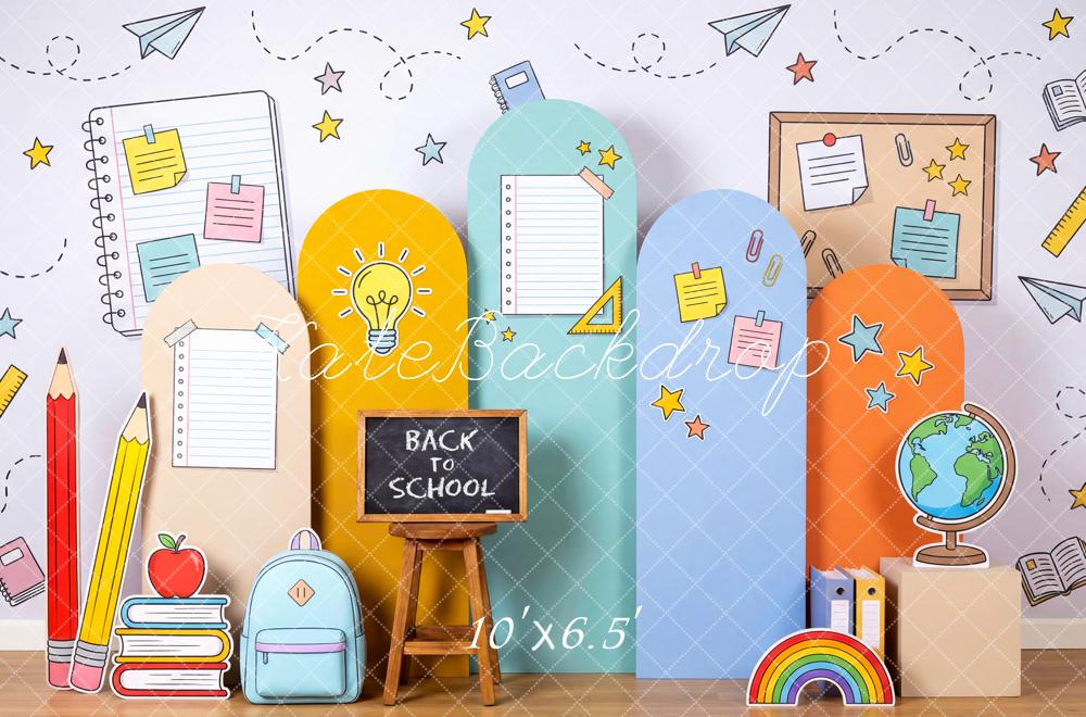 Kate Back To School Pencils Books Globe Fleece Backdrop Designed by Patty Robert - Image 2