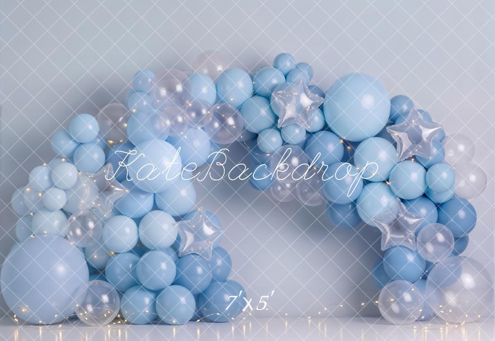 Kate Balloon Arch Blue Garland Backdrop Designed by Emetselch