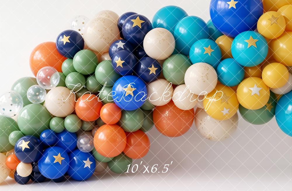 Kate Balloon Arch Stars Multicolour Fleece Backdrop Designed by Emetselch - Image 2