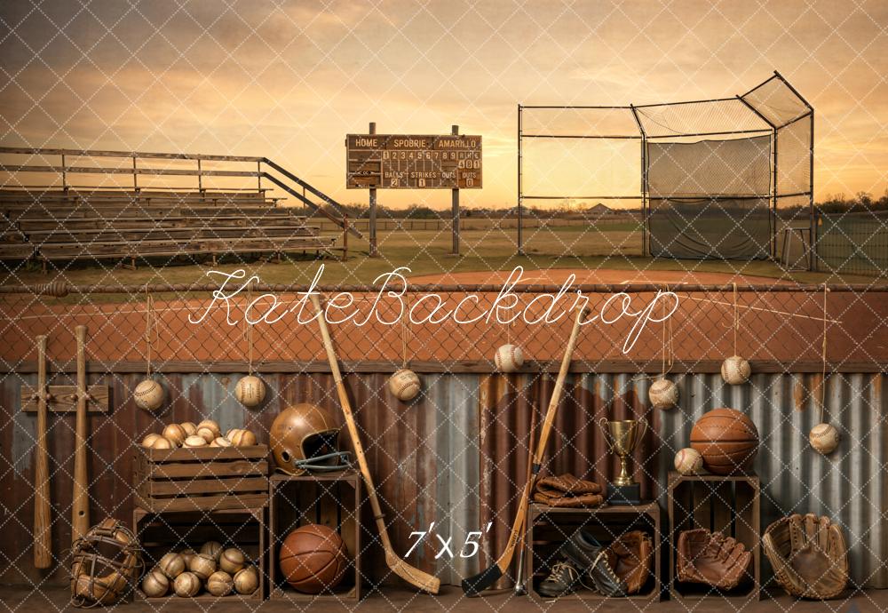 Kate Baseball Field Sports Sunset Backdrop Designed by Emetselch
