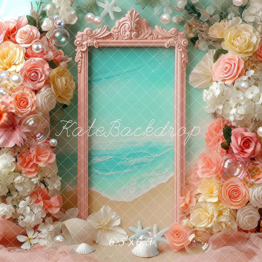 Kate Beach Flower Arch Seashells Backdrop Designed by Mini MakeBelieve - Image 2