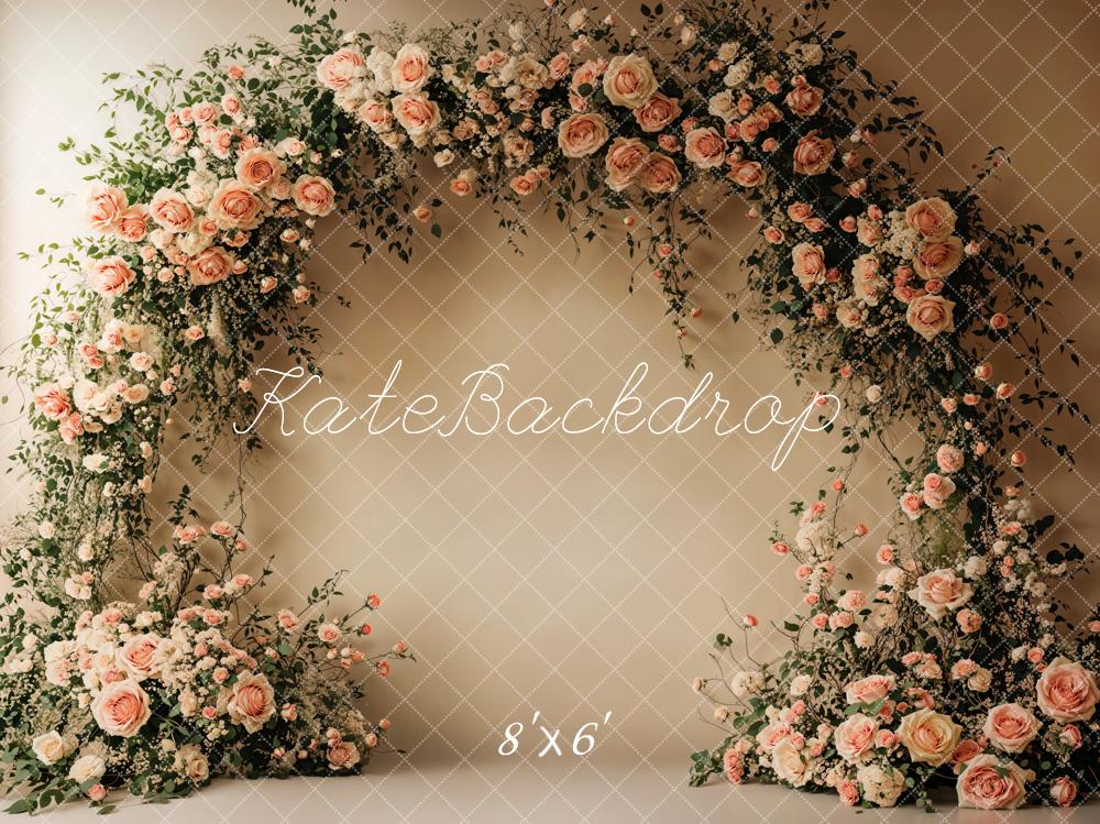 Kate Beige Arched Flower Wall Backdrop Designed by Emetselch - Image 5