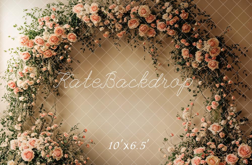Kate Beige Arched Flower Wall Backdrop Designed by Emetselch - Image 6