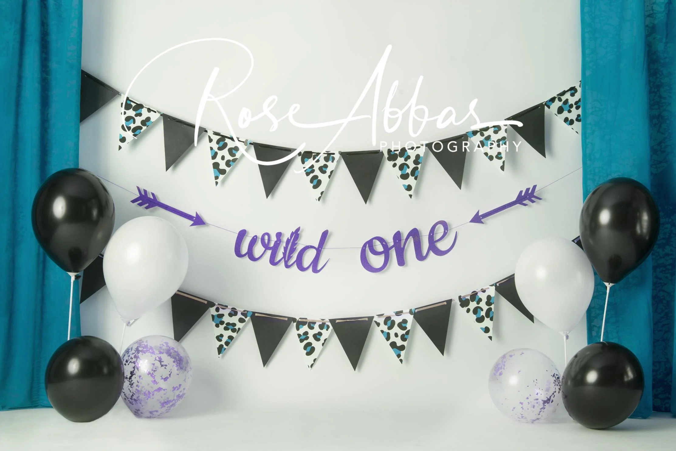 Kate Blue Children Wild One Balloons Backdrop Designed By Rose Abbas