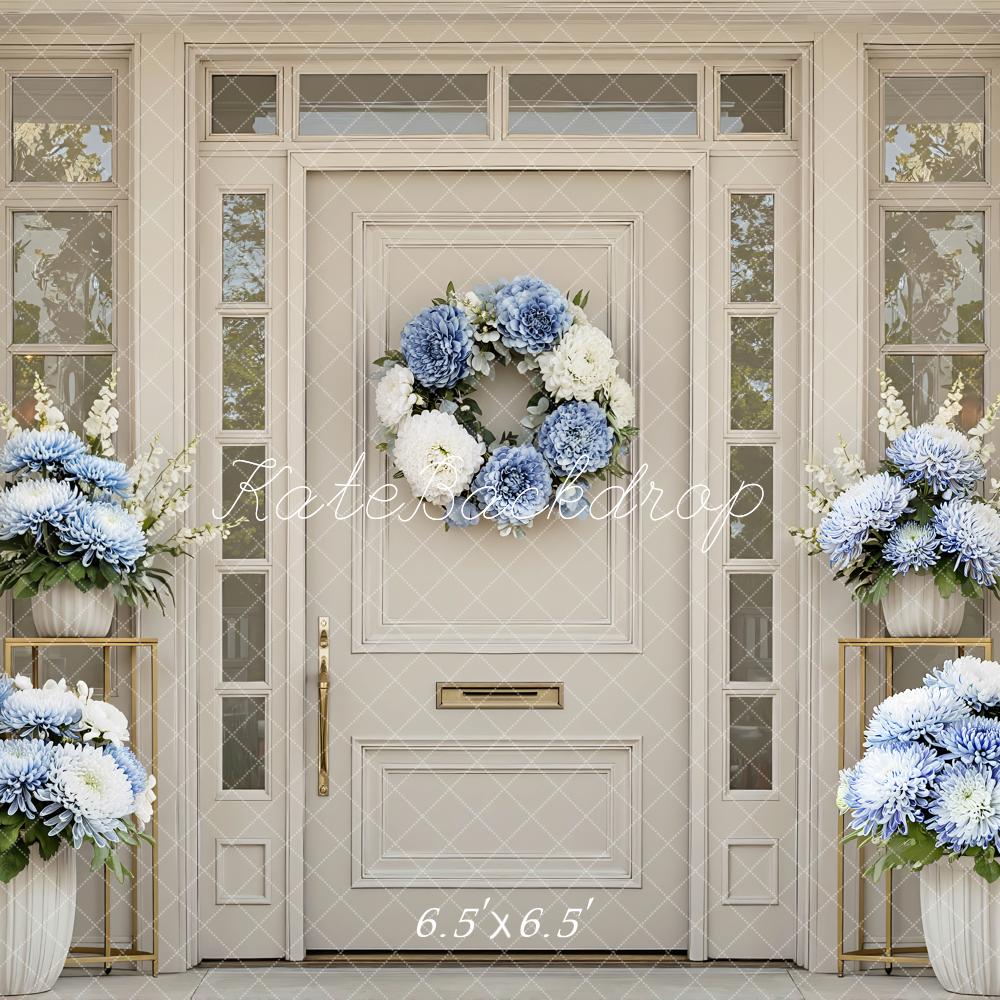 Kate Blue Chrysanthemum Doorway Backdrop Designed by Mini MakeBelieve - Image 2