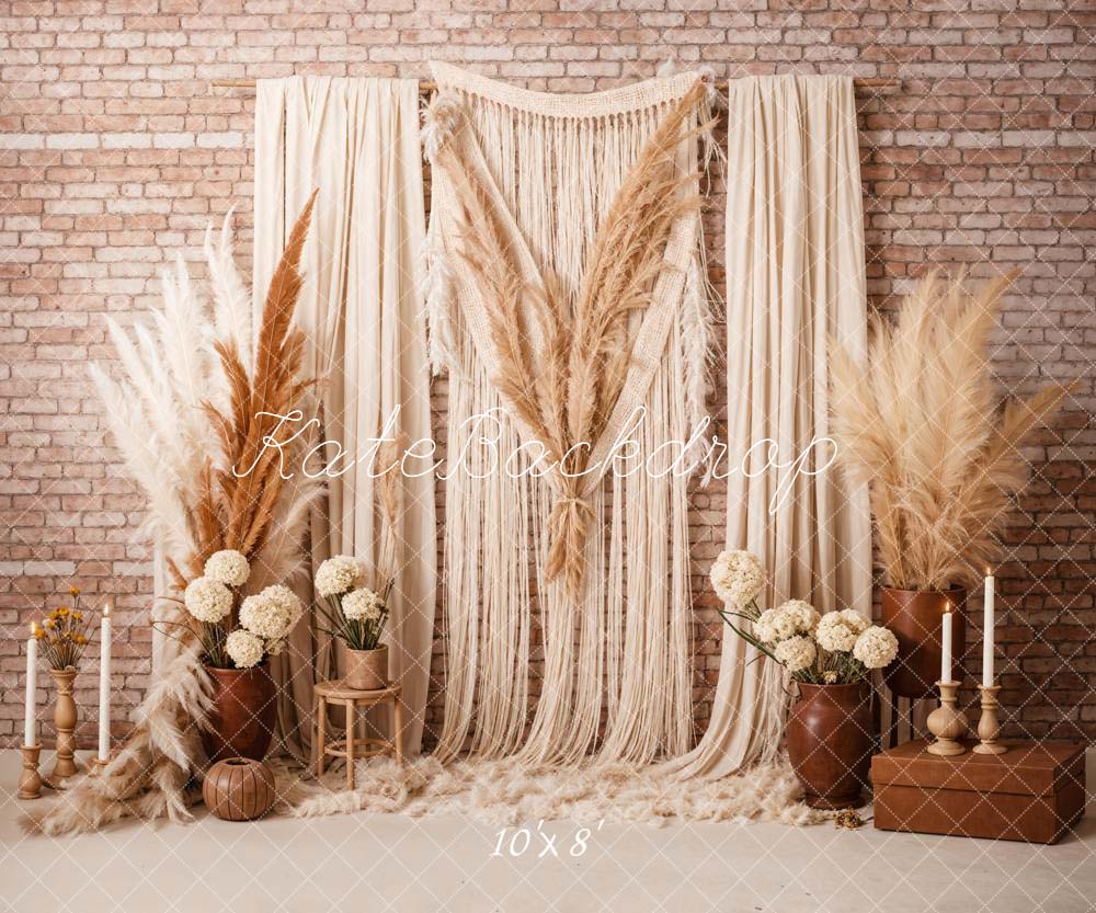 Kate Boho Candle Reed Curtains Brick Backdrop Designed by Chain Photography - Image 7