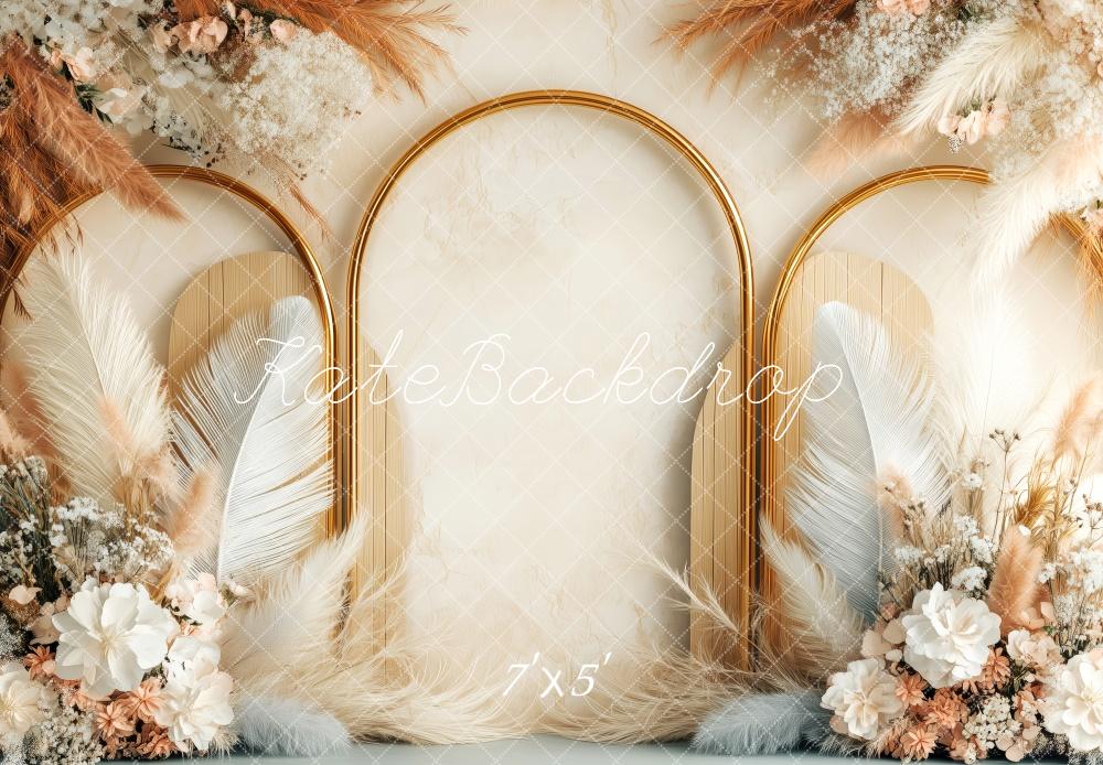 Kate Boho Floral Arch Feather Backdrop Designed by Patty Robert