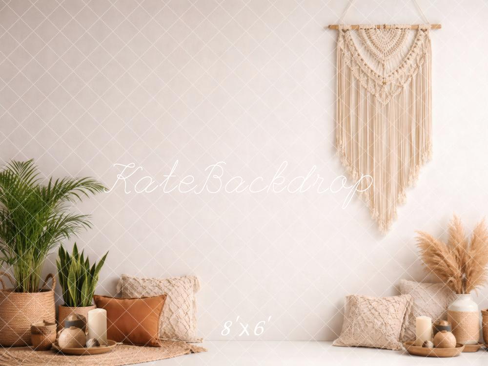 Kate Boho Macrame Cushions Neutral Plants Backdrop Designed by Vertigo Productions - Image 3