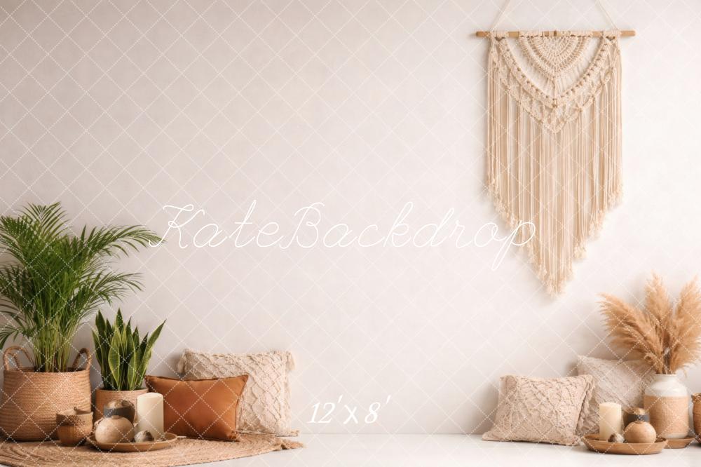 Kate Boho Macrame Cushions Neutral Plants Backdrop Designed by Vertigo Productions - Image 8