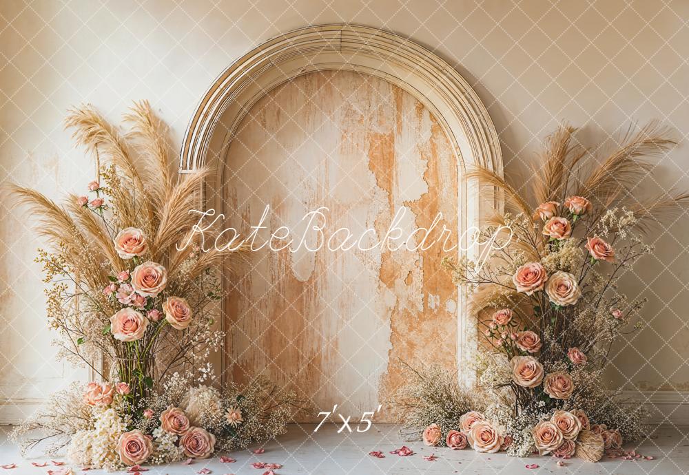 Kate Boho Pampas Grass Vintage Wall Backdrop Designed by Emetselc