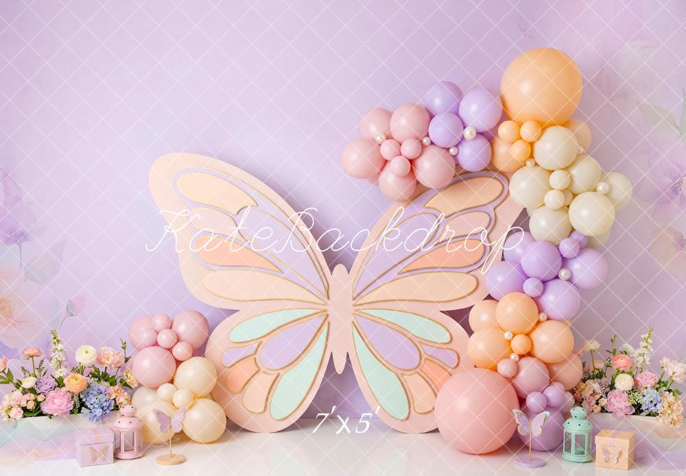 Kate Butterfly Balloons Pastel Backdrop Designed by Patty Robert