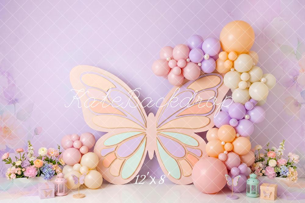 Kate Butterfly Balloons Pastel Fleece Backdrop Designed by Patty Robert - Image 4