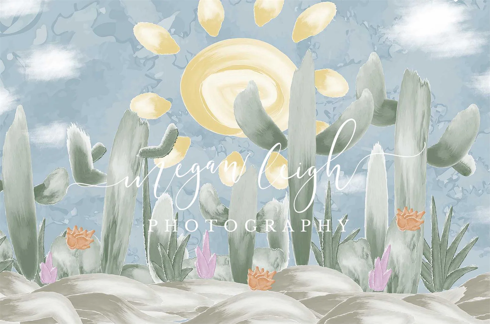 Kate Cactus Sunny Spring Backdrop Designed by Megan Leigh Photography