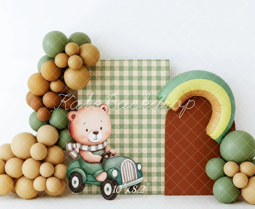 Kate Cake Smash Avocado Bear Balloon Arch Backdrop Designed by Patty Robert - Image 5