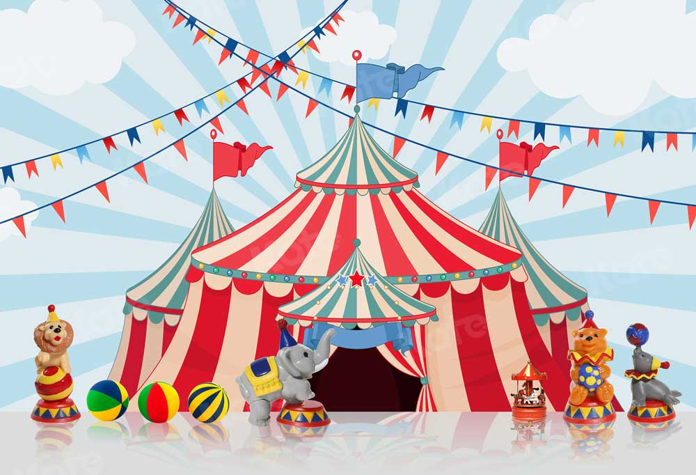 Kate Cake Smash Backdrop Circus Carnival Toys for Photography