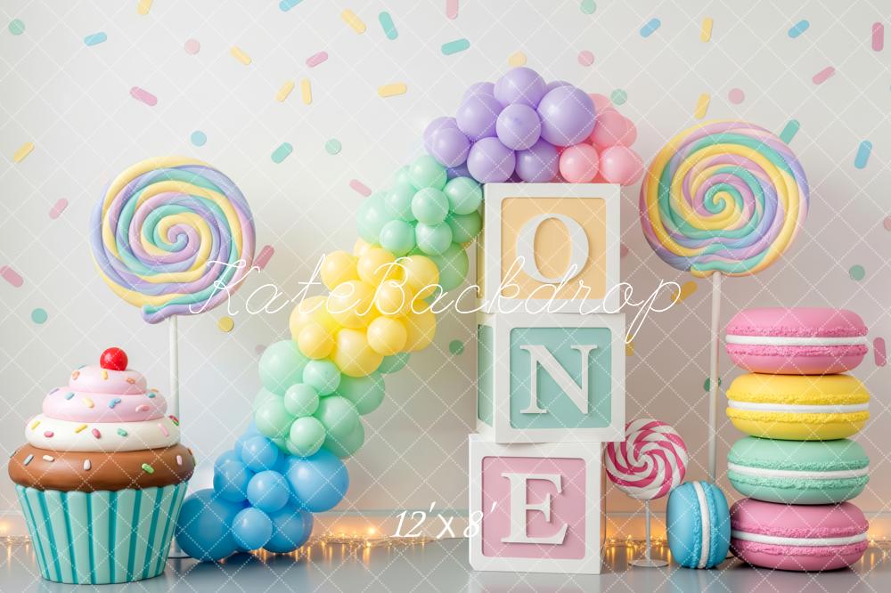 Kate Cake Smash Blocks Balloons Sweets Fleece Backdrop Designed by Patty Robert - Image 4
