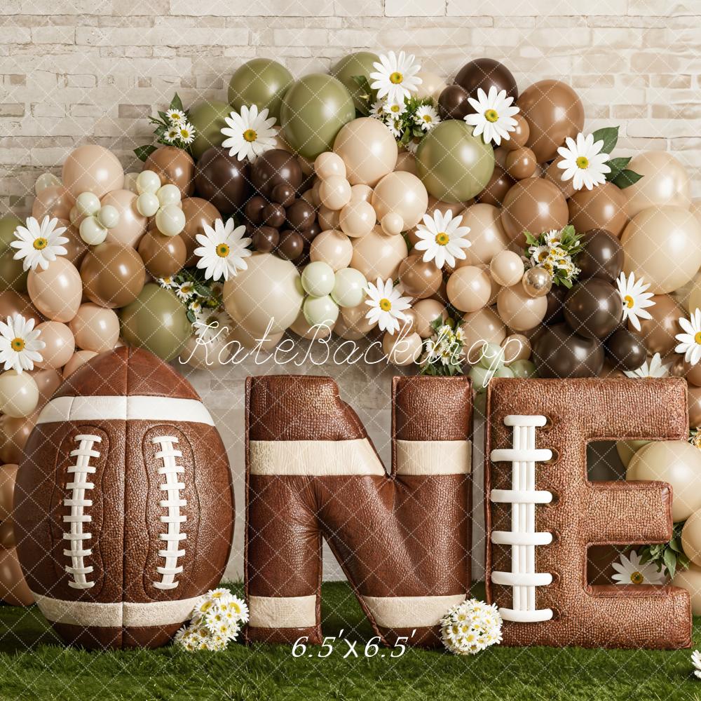 Kate Cake Smash Football Balloons Backdrop Designed by Emetselch - Image 2