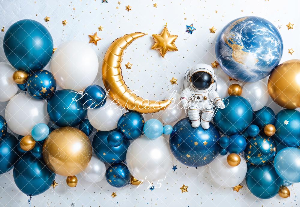 Kate Cake Smash Space Astronaut Balloon Backdrop Designed by Emetselch