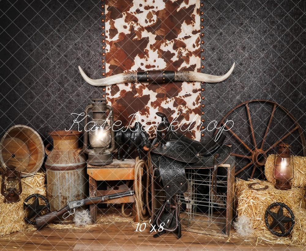 Kate Cake Smash Wild West Fleece Backdrop Designed by Arica Kirby - Image 8