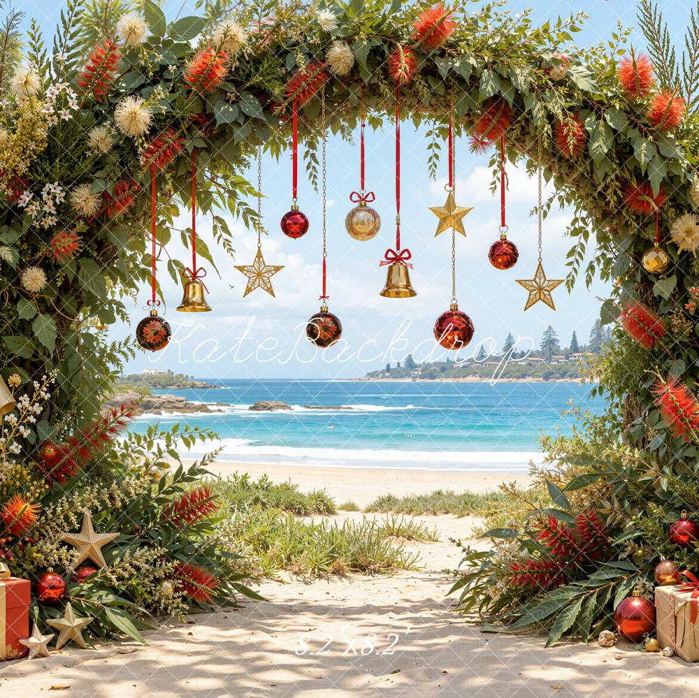 Kate Christmas Arch Ornaments Beach Backdrop Designed by Emetselch - Image 5