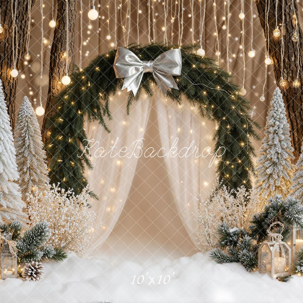 Kate Christmas Arch Snowy Trees Lanterns Backdrop Designed by Emetselch - Image 7