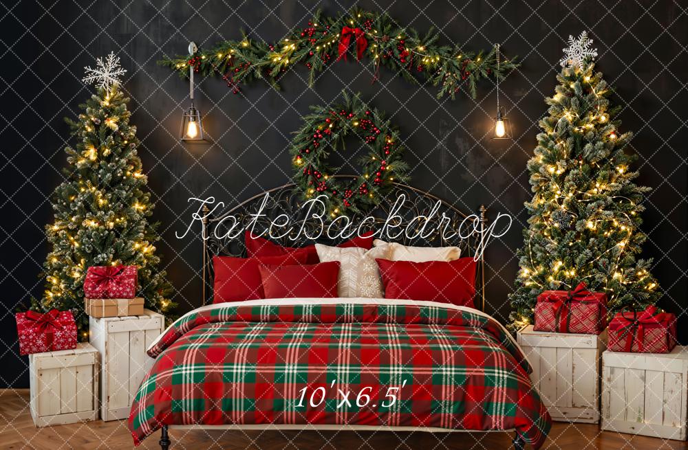 Kate Christmas Bedroom Wreath Garland Trees Backdrop Designed by Emetselch - Image 4