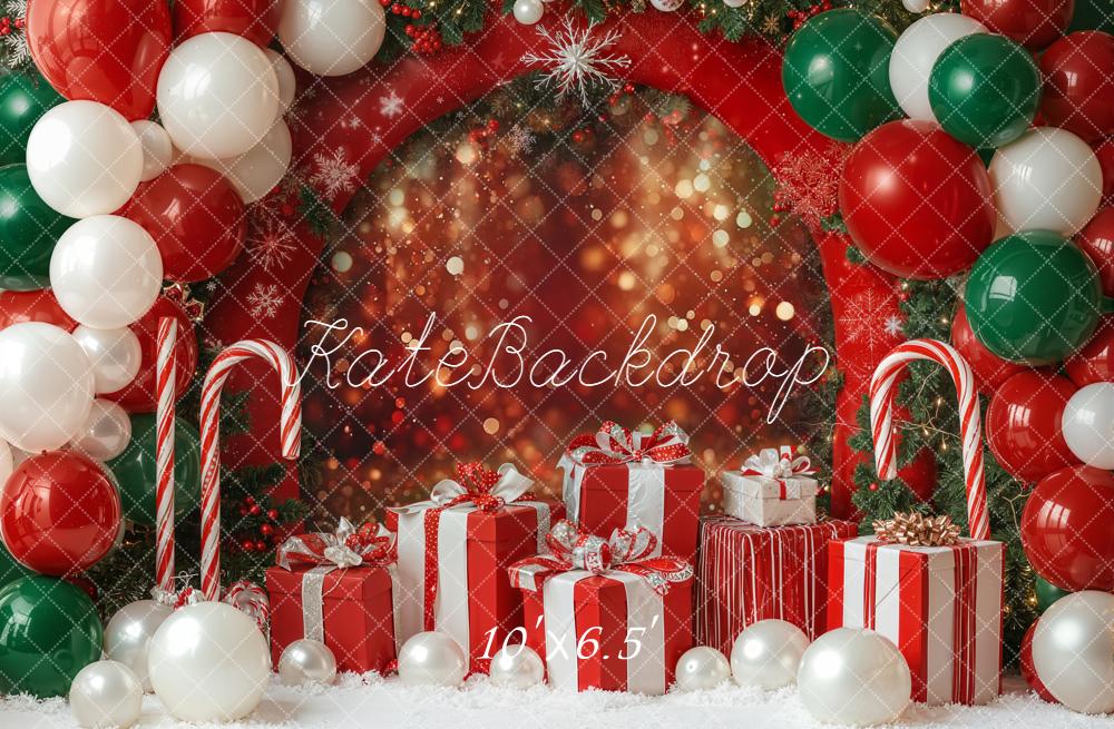 Kate Christmas Bokeh Balloons Gifs Candy Canes Backdrop Designed by Emetselch - Image 4