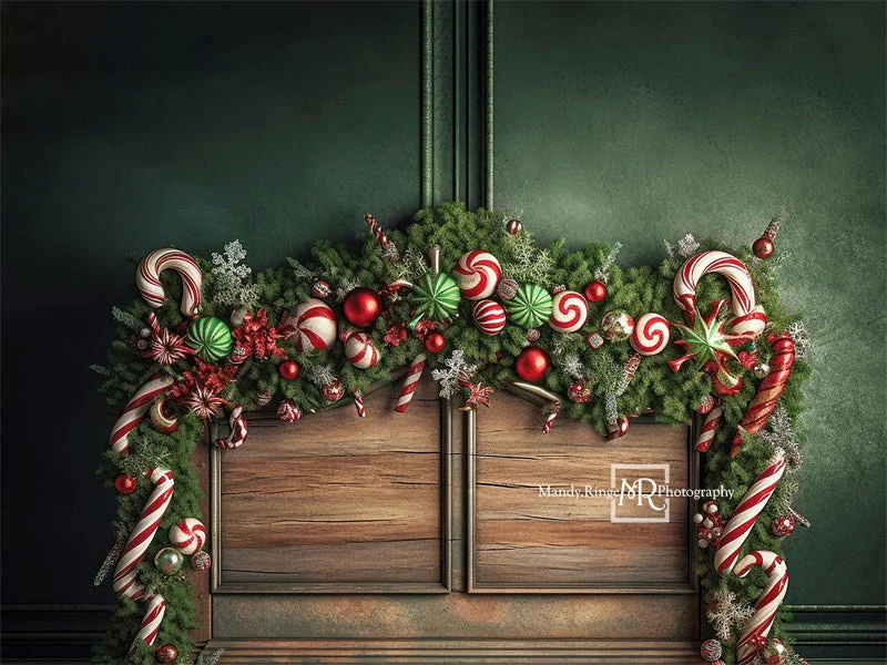Kate Christmas Candy Cane Headboard Fleece Backdrop Designed by Mandy Ringe Photography - Image 8