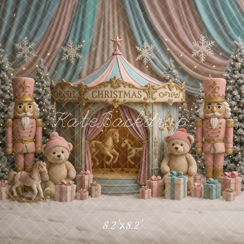 Kate Christmas Carousel Nutcracker Teddy Gifts Backdrop Designed by Ashley Paul - Image 5