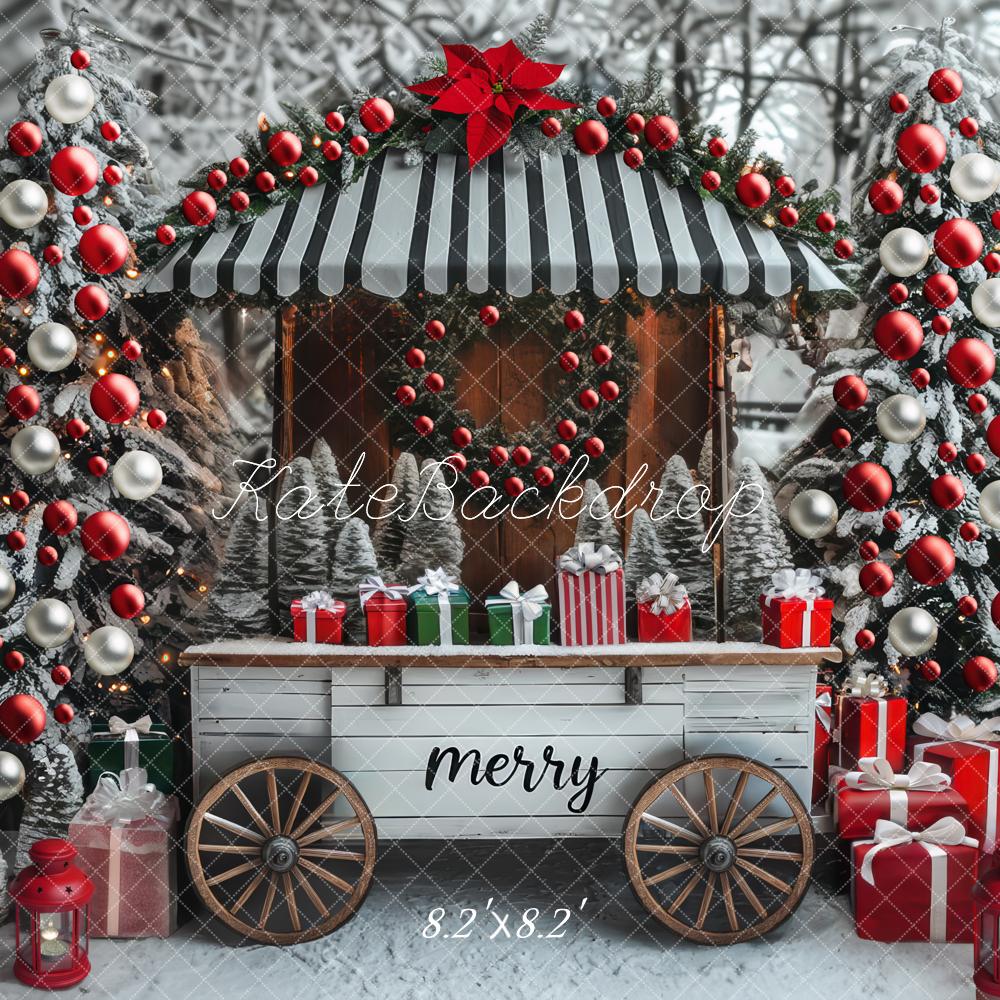 Kate Christmas Cart Presents Snowy Trees Backdrop Designed by Mini MakeBelieve - Image 5